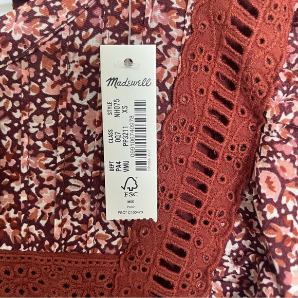 NWT Madewell Flutter-Sleeve Mini Dress in Cottage Garden - Picture 8 of 10